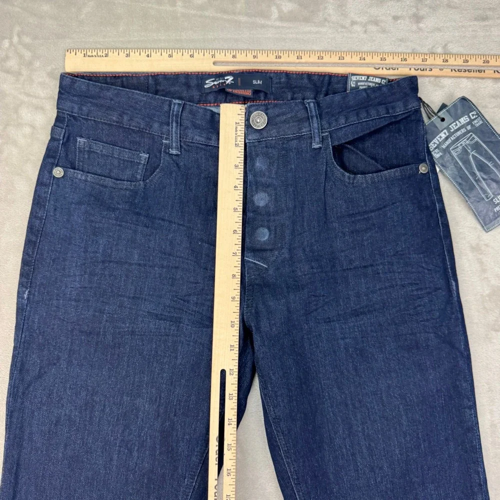 Seven7 Able Jeans Mens 32x30 Blue Slim Adaptive Magnetic Fly Easy Dressing New